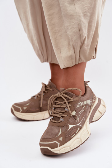 Chaussures de sport avec plateforme marron INanda 2