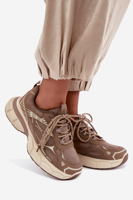 Chaussures de sport avec plateforme marron INanda