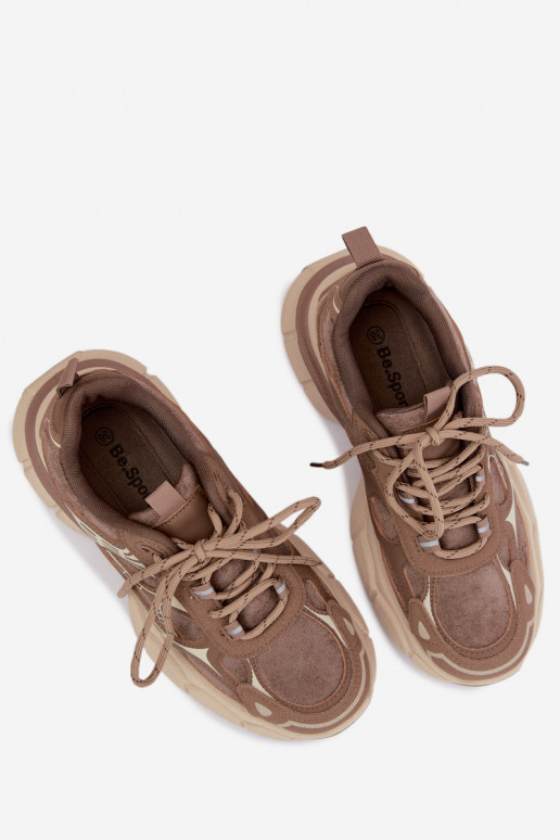 Chaussures de sport avec plateforme marron INanda