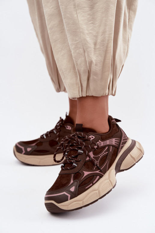 Chaussures de sport avec plateforme chocolat INanda