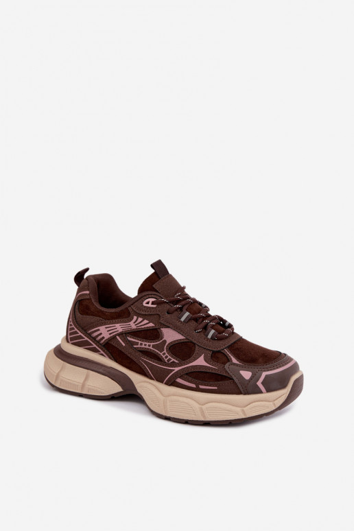 Chaussures de sport avec plateforme chocolat INanda