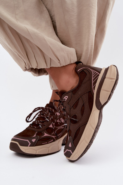 Chaussures de sport avec plateforme chocolat INanda