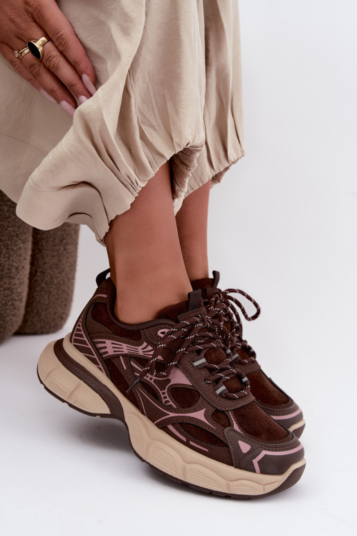 Chaussures de sport avec plateforme chocolat INanda
