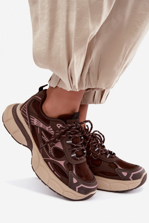 Chaussures de sport avec plateforme chocolat INanda