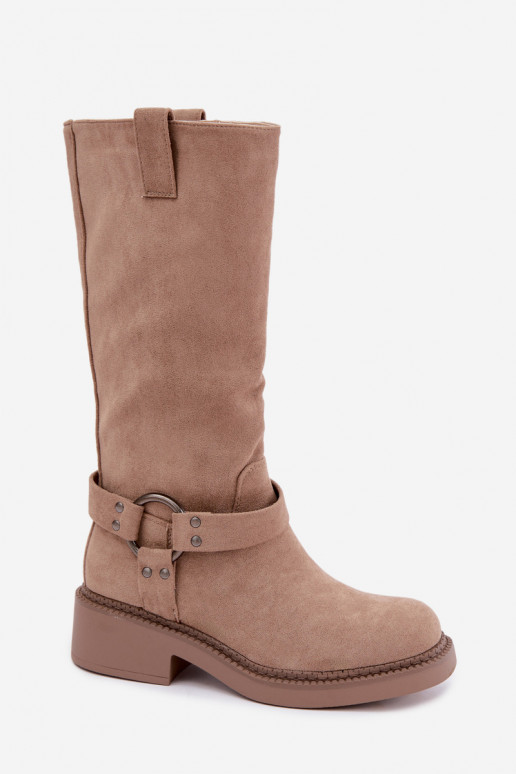 Bottes hautes pour femmes avec détails décoratifs en sable Morla