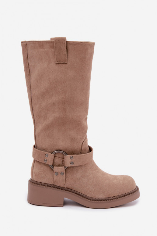 Bottes hautes pour femmes avec détails décoratifs en sable Morla
