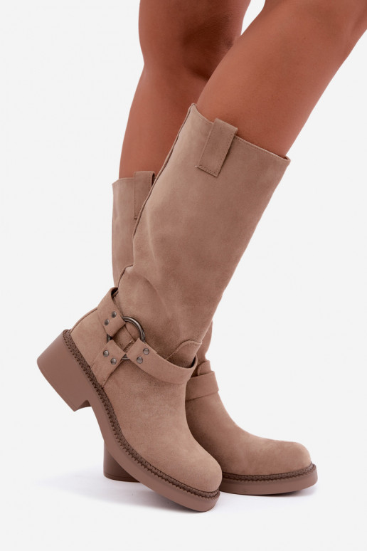 Bottes hautes pour femmes avec détails décoratifs en sable Morla
