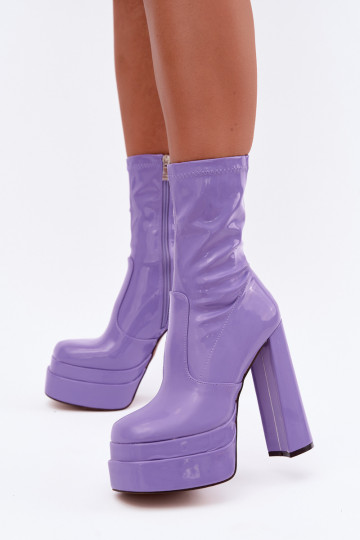 Bottines vernies avec plateforme en violet Lotisha 2
