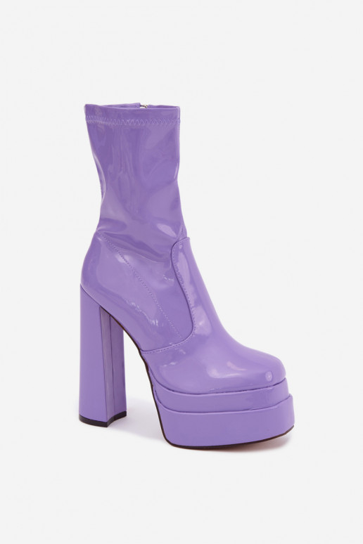 Bottines vernies avec plateforme en violet Lotisha
