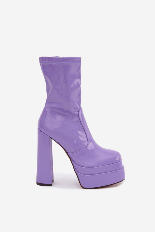 Bottines vernies avec plateforme en violet Lotisha