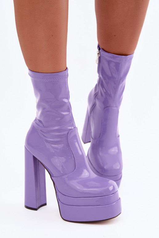 Bottines vernies avec plateforme en violet Lotisha