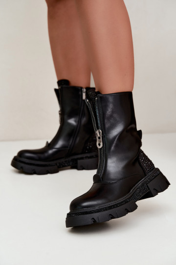 Bottines isolées pour femmes avec décoration en noir Inenia 2