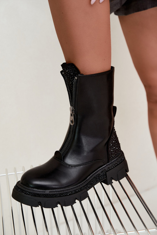 Bottines isolées pour femmes avec décoration en noir Inenia