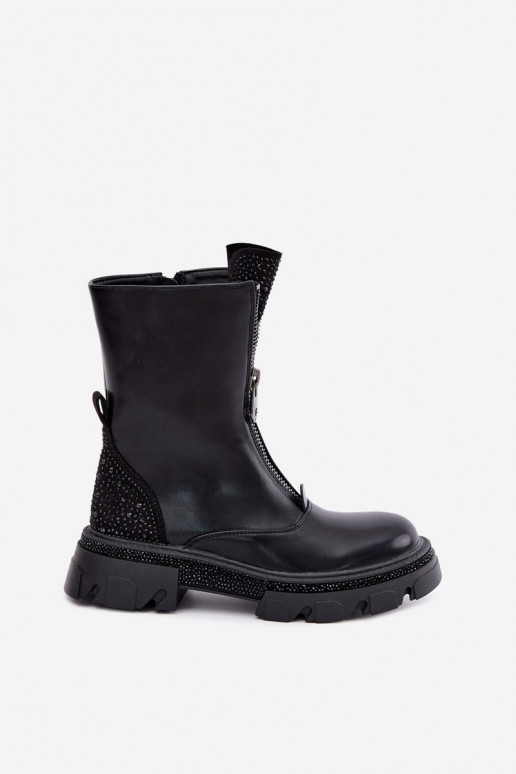 Bottines isolées pour femmes avec décoration en noir Inenia