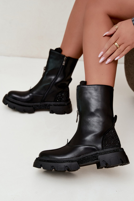 Bottines isolées pour femmes avec décoration en noir Inenia