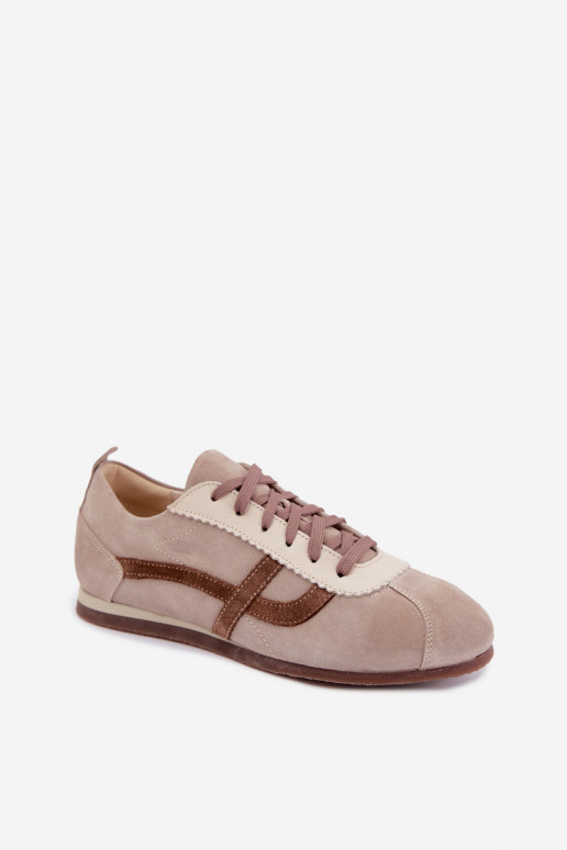 Baskets en daim synthétique Zazoo N1402S2, sable