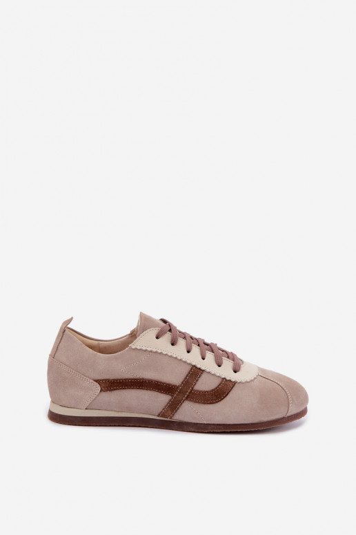 Baskets en daim synthétique Zazoo N1402S2, sable
