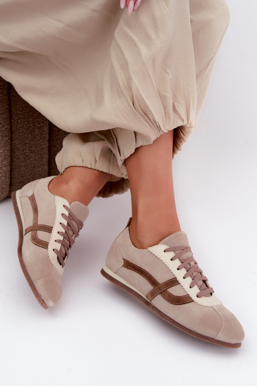 Baskets en daim synthétique Zazoo N1402S2, sable