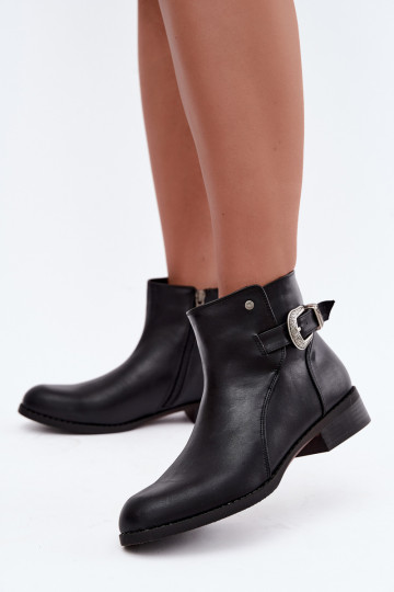 Bottines isolées pour femmes avec boucle décorative Medicine RIN16-OBD421-99X, noir