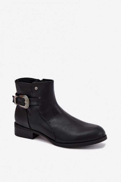 Bottines isolées pour femmes avec boucle décorative Medicine RIN16-OBD421-99X, noir