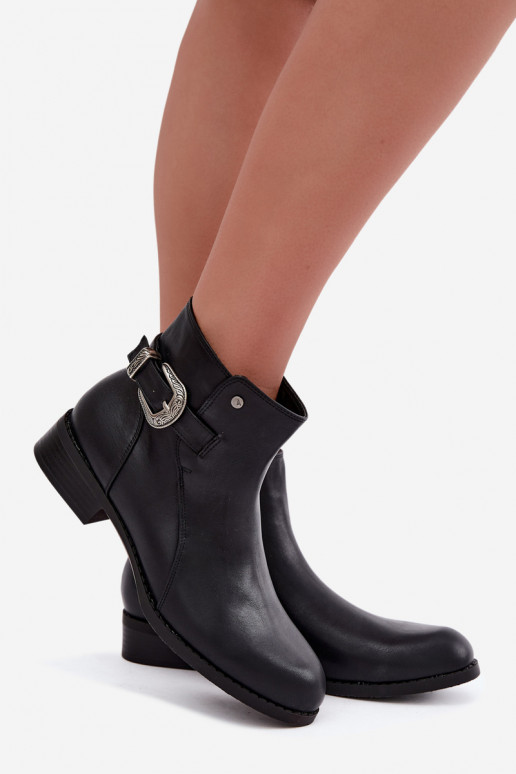 Bottines isolées pour femmes avec boucle décorative Medicine RIN16-OBD421-99X, noir
