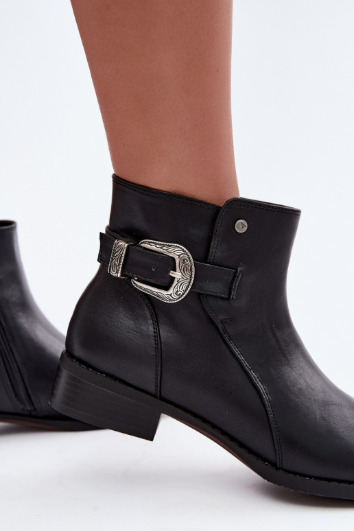 Bottines isolées pour femmes avec boucle décorative Medicine RIN16-OBD421-99X, noir