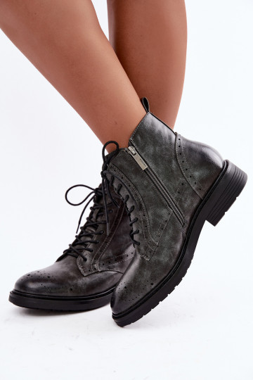 Bottines isolées pour femmes avec talons larges Medicine RIN16-OBD426-90X, gris