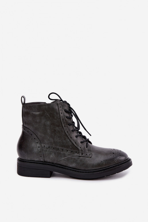 Bottines isolées pour femmes avec talons larges Medicine RIN16-OBD426-90X, gris