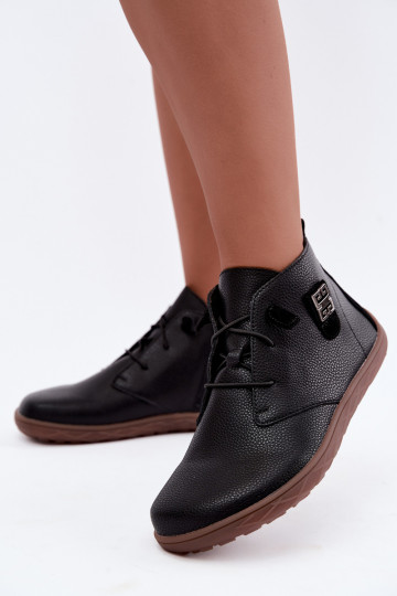 Chaussures en cuir pour femmes Barefoot, noir Sireya 2