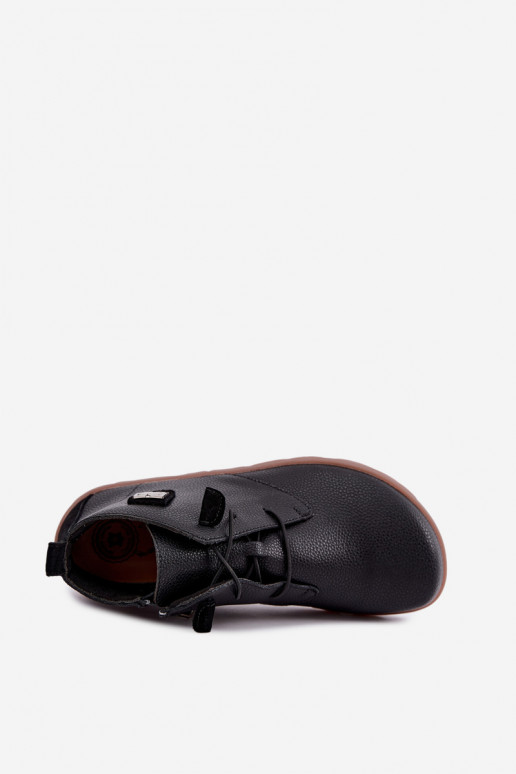 Chaussures en cuir pour femmes Barefoot, noir Sireya