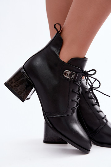 Bottines en cuir isolées pour femmes Klocke, noir Pirelia