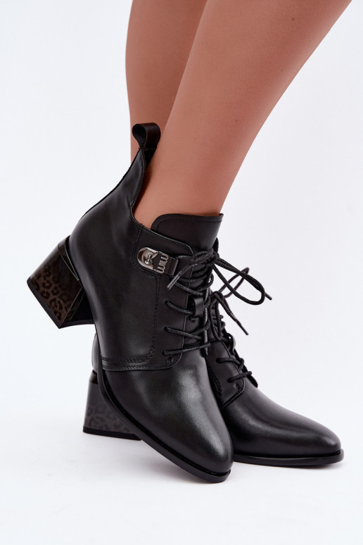 Bottines en cuir isolées pour femmes Klocke, noir Pirelia