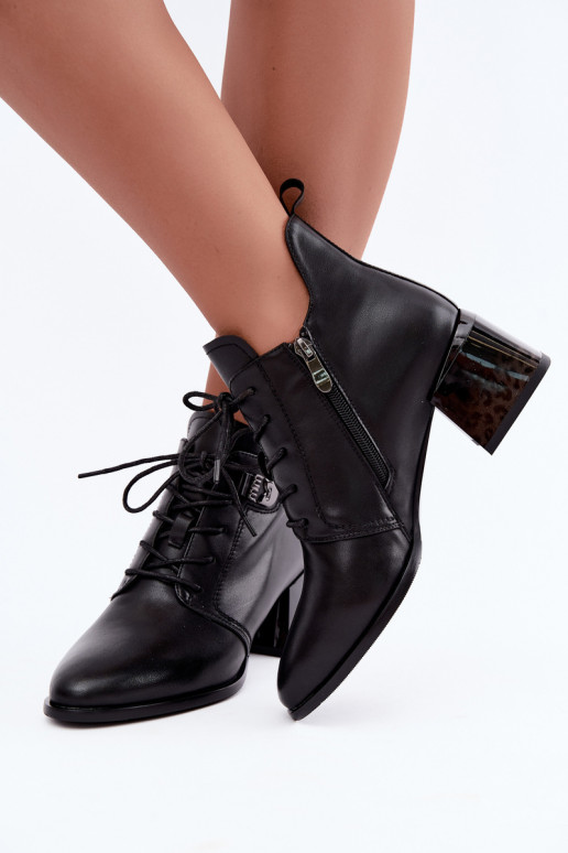 Bottines en cuir isolées pour femmes Klocke, noir Pirelia