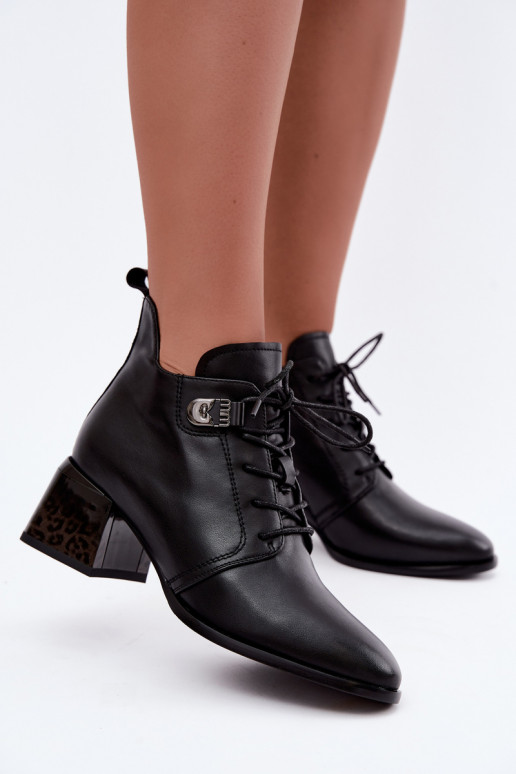 Bottines en cuir isolées pour femmes Klocke, noir Pirelia