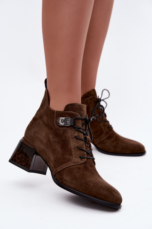 Bottines isolées pour femmes en daim synthétique Klocke, marron Pirelia