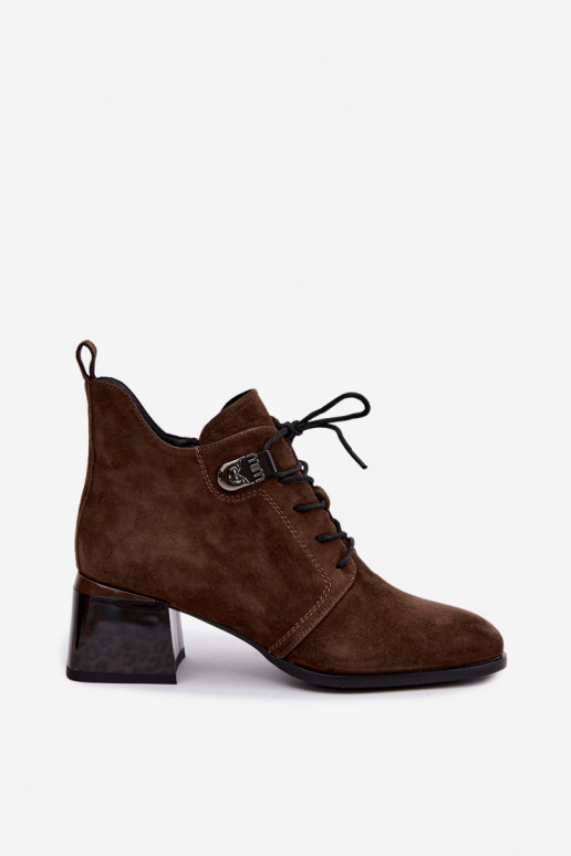 Bottines isolées pour femmes en daim synthétique Klocke, marron Pirelia