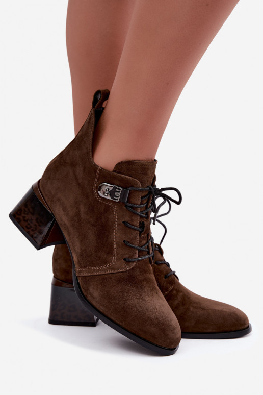 Bottines isolées pour femmes en daim synthétique Klocke, marron Pirelia
