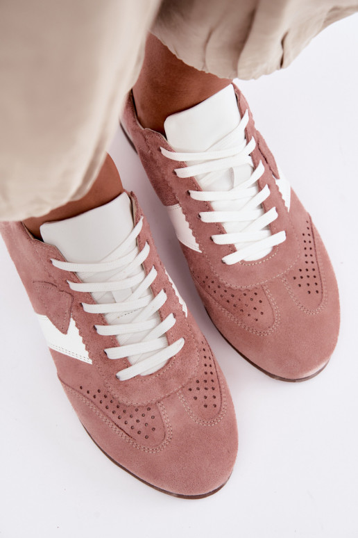 Baskets en daim synthétique Zazoo N1412, rose