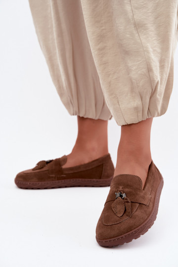 Mocassins en daim synthétique Barefoot Zazoo 10220, marron 2