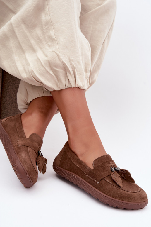 Mocassins en daim synthétique Barefoot Zazoo 10220, marron