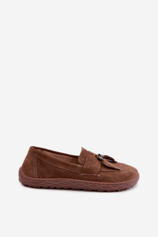 Mocassins en daim synthétique Barefoot Zazoo 10220, marron