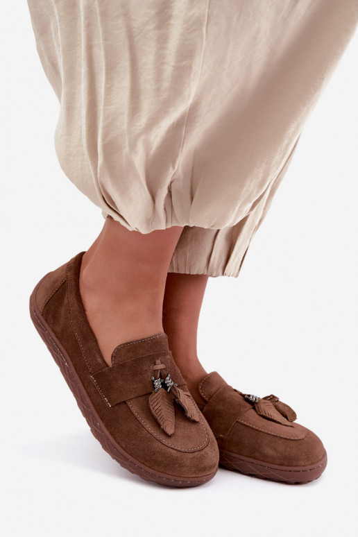 Mocassins en daim synthétique Barefoot Zazoo 10220, marron