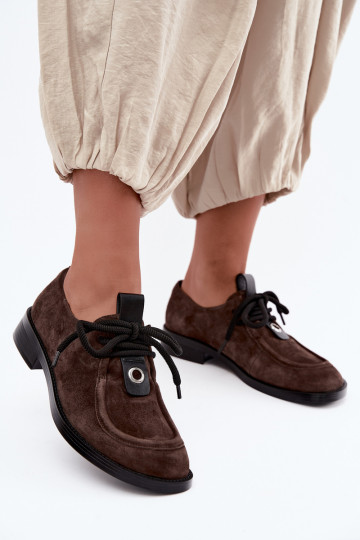 Chaussures femme barefoot en daim synthétique D&A CR62-3460 couleur chocolat