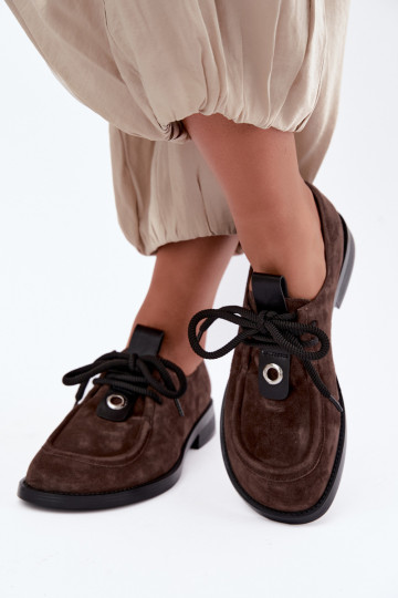 Chaussures femme barefoot en daim synthétique D&A CR62-3460 couleur chocolat 2