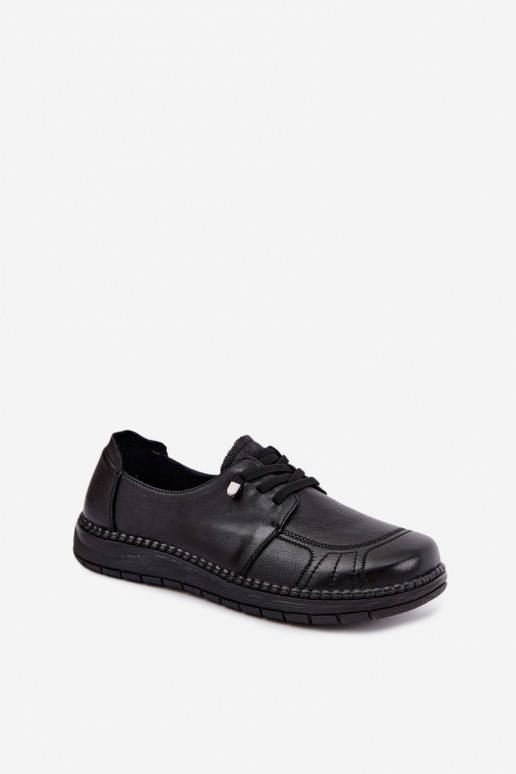 Chaussures femme en cuir naturel Vinceza 107240 couleur noire