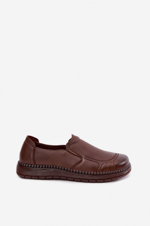 Chaussures femme en cuir à enfiler Vinceza 107241 couleur marron