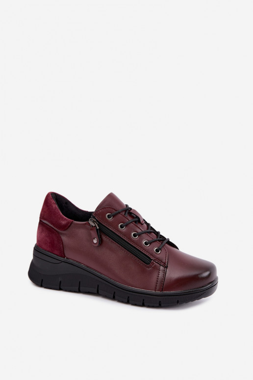 Chaussures femme en cuir avec plateforme Vinceza 39964 couleur bordeaux