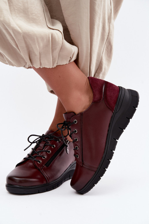 Chaussures femme en cuir avec plateforme Vinceza 39964 couleur bordeaux