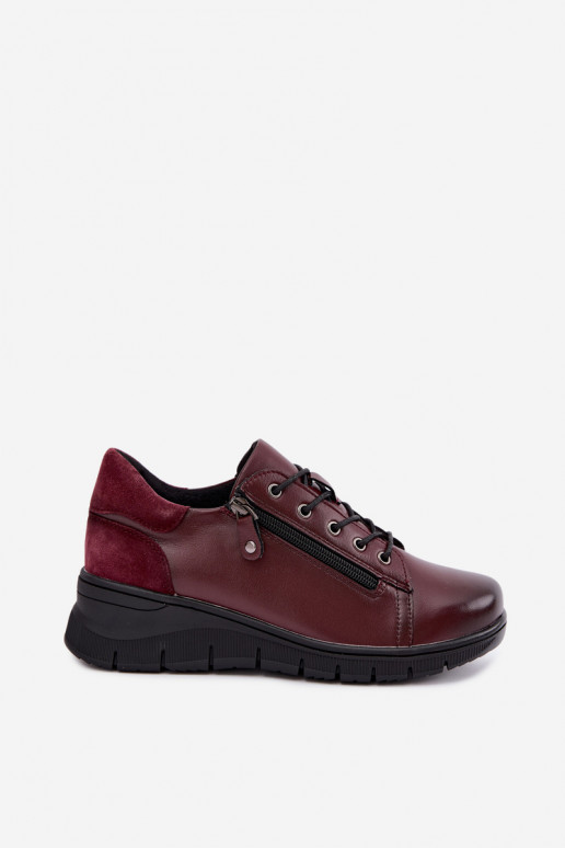 Chaussures femme en cuir avec plateforme Vinceza 39964 couleur bordeaux