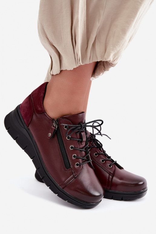 Chaussures femme en cuir avec plateforme Vinceza 39964 couleur bordeaux